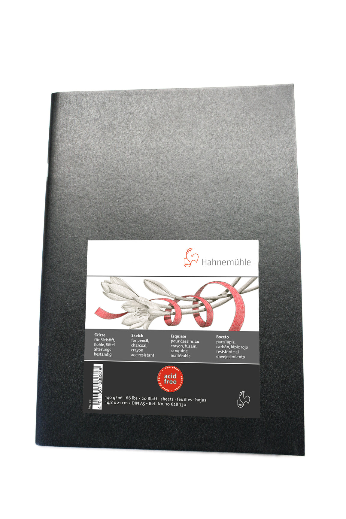 Cuaderno de dibujo SketchBooklet con cubierta negra, 140 g/m², 20 hojas — Hahnemühle