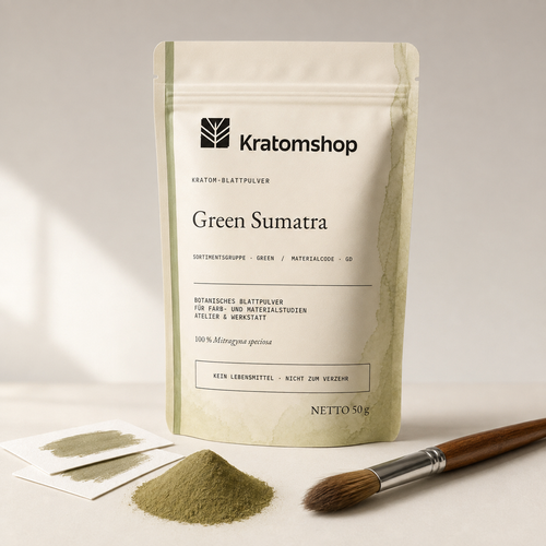 Polvo de hoja de kratom · Grupo de materiales Green · Código de material GD · Archivo de polvos de hoja 03 · Green Sumatra
