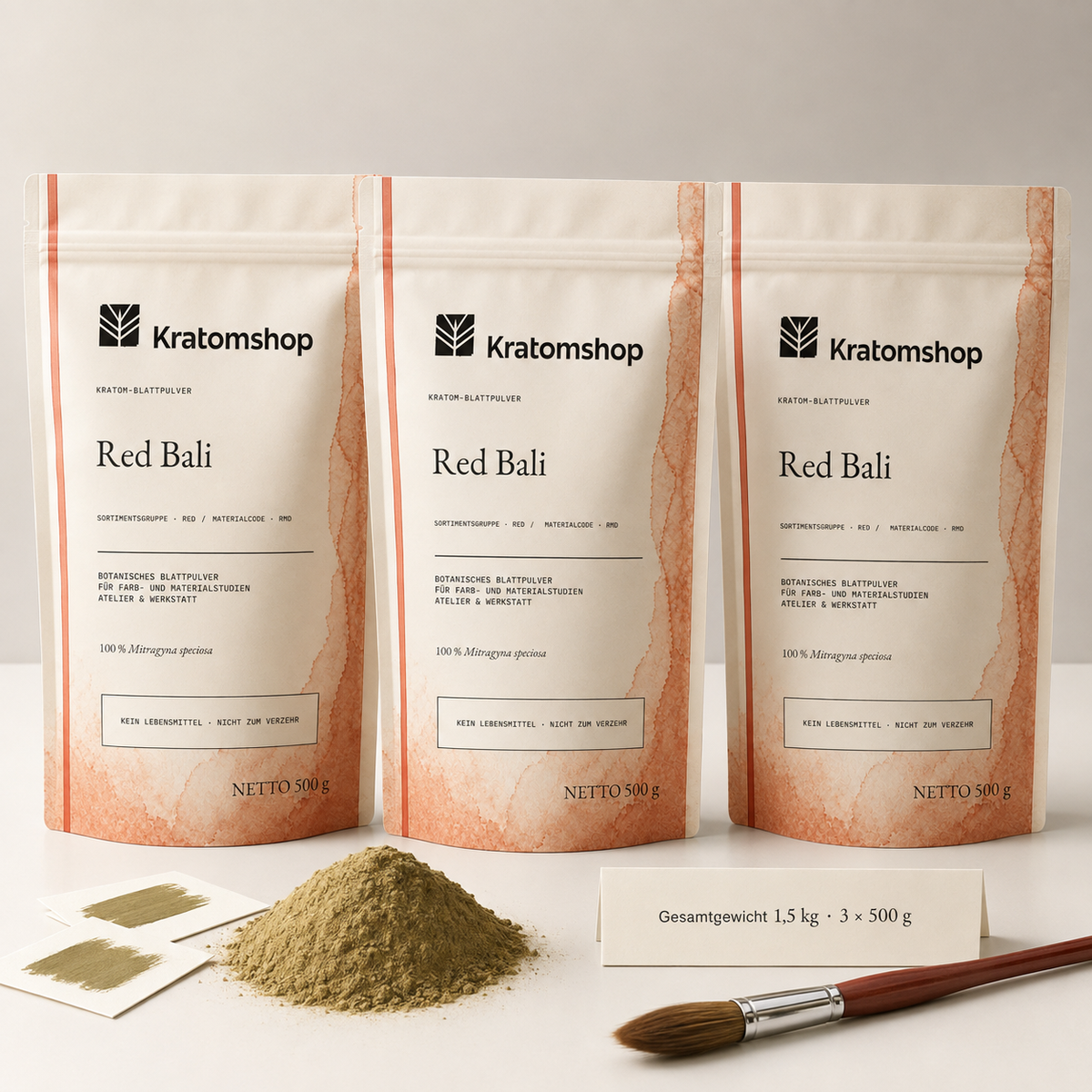 Polvo de hoja de kratom · Grupo de materiales Red · Código de material RMD · Archivo de polvos de hoja 05 · Red Bali