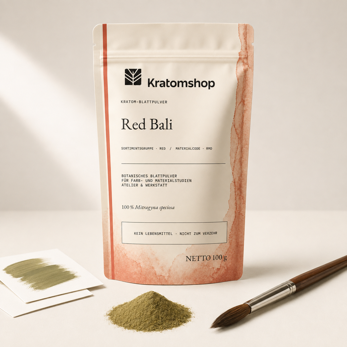 Polvo de hoja de kratom · Grupo de materiales Red · Código de material RMD · Archivo de polvos de hoja 05 · Red Bali