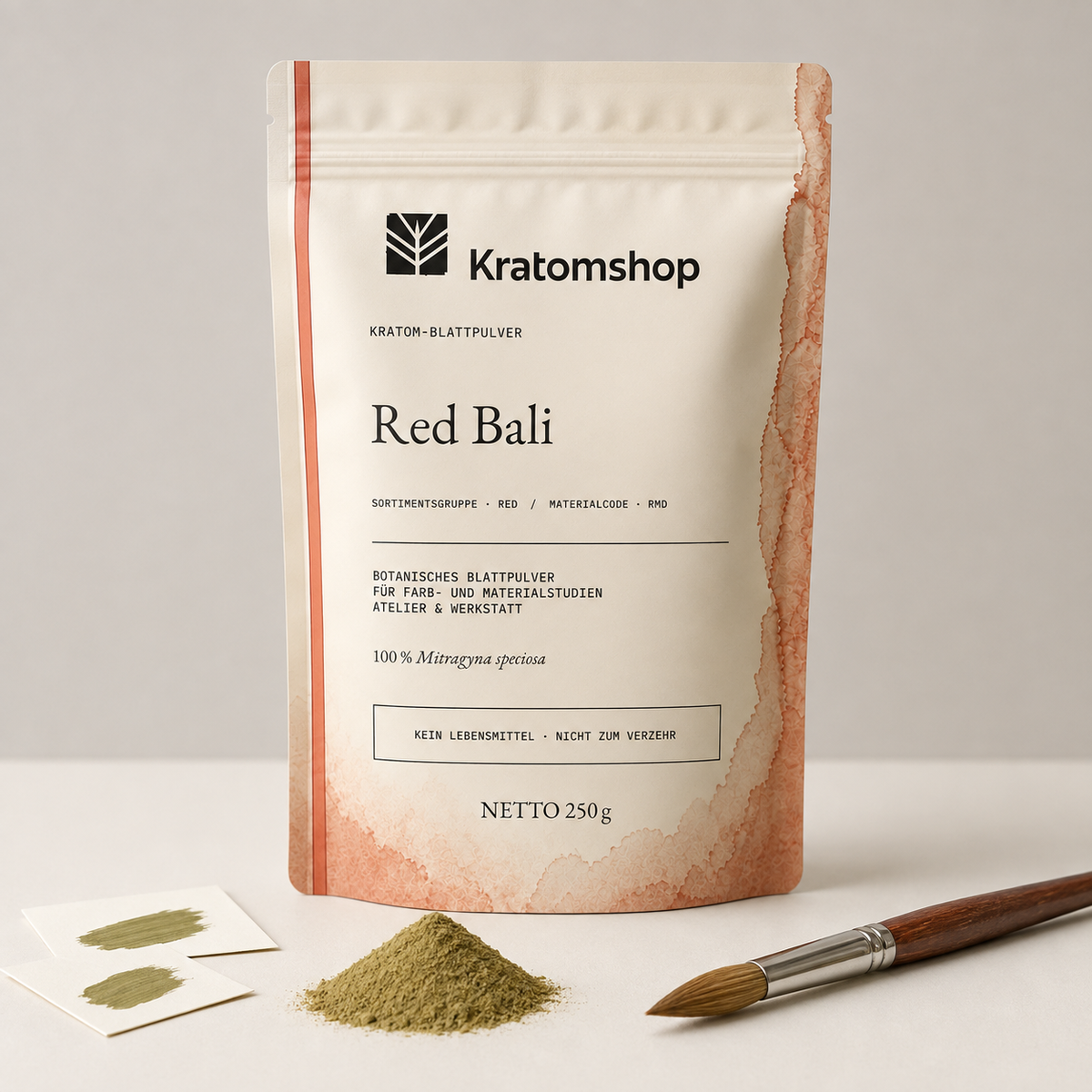 Polvo de hoja de kratom · Grupo de materiales Red · Código de material RMD · Archivo de polvos de hoja 05 · Red Bali