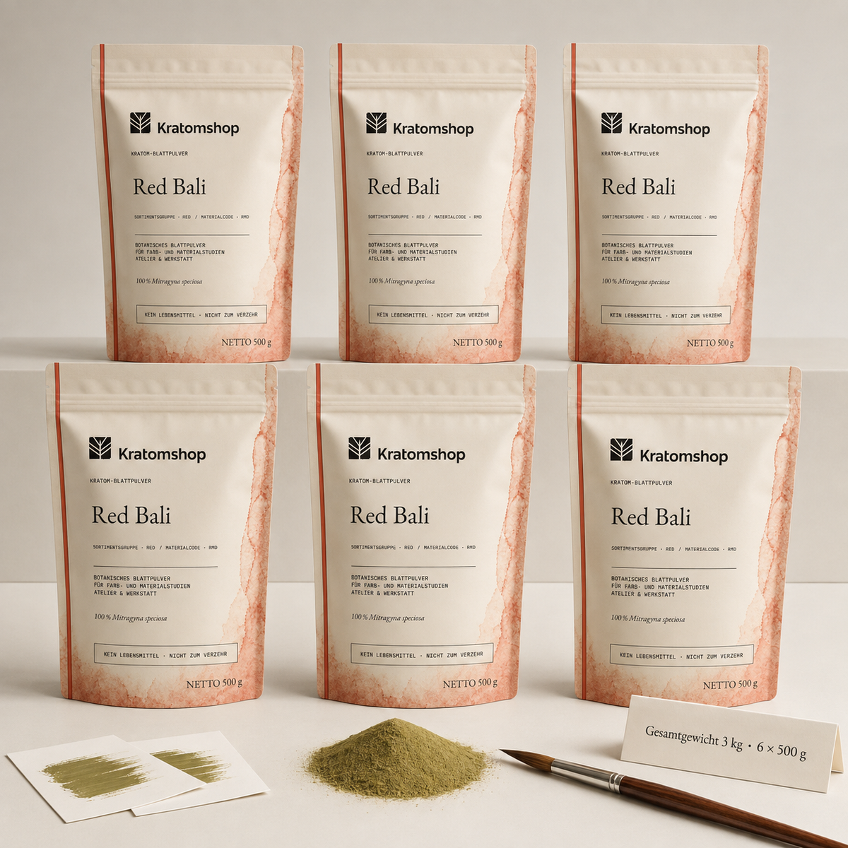 Polvo de hoja de kratom · Grupo de materiales Red · Código de material RMD · Archivo de polvos de hoja 05 · Red Bali
