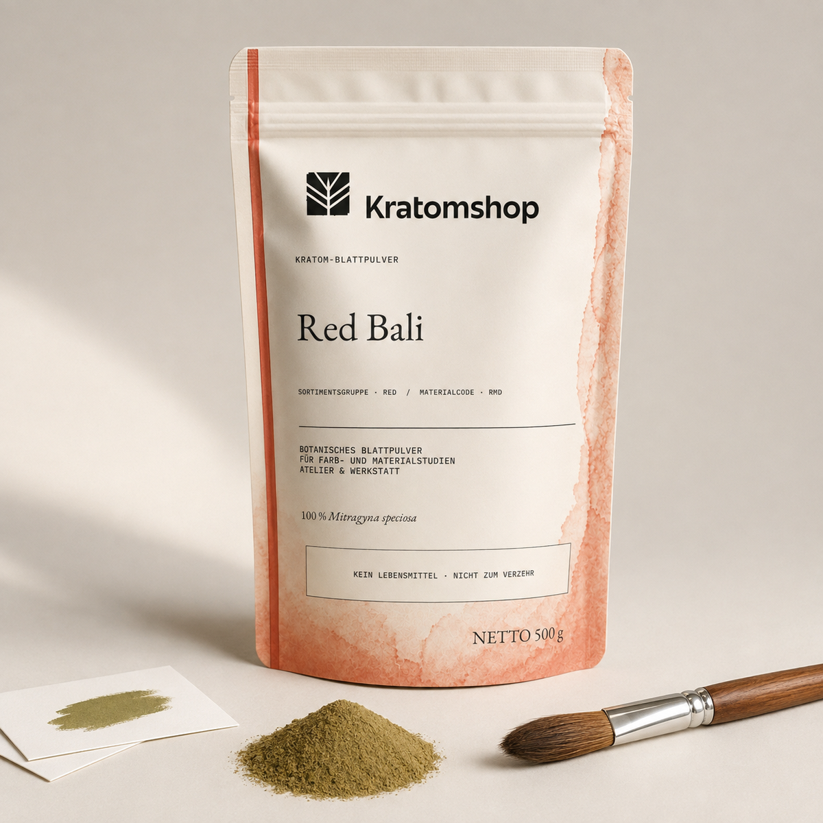 Polvo de hoja de kratom · Grupo de materiales Red · Código de material RMD · Archivo de polvos de hoja 05 · Red Bali